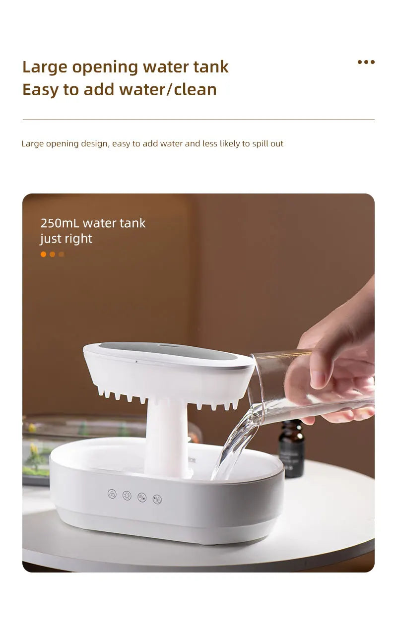 Raindrop Aroma Diffuser with Music & LED Light