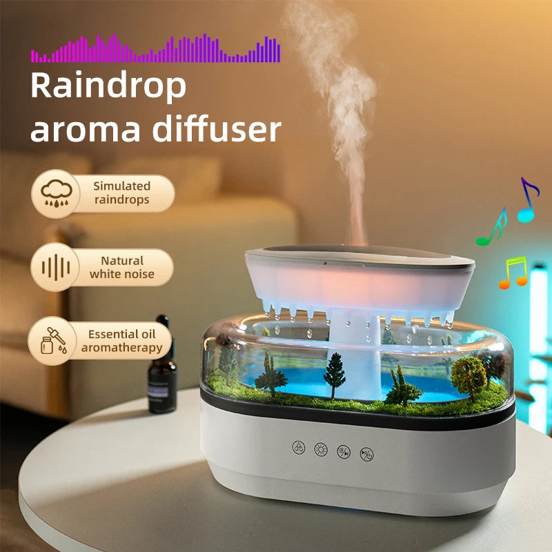 Raindrop Aroma Diffuser with Music & LED Light