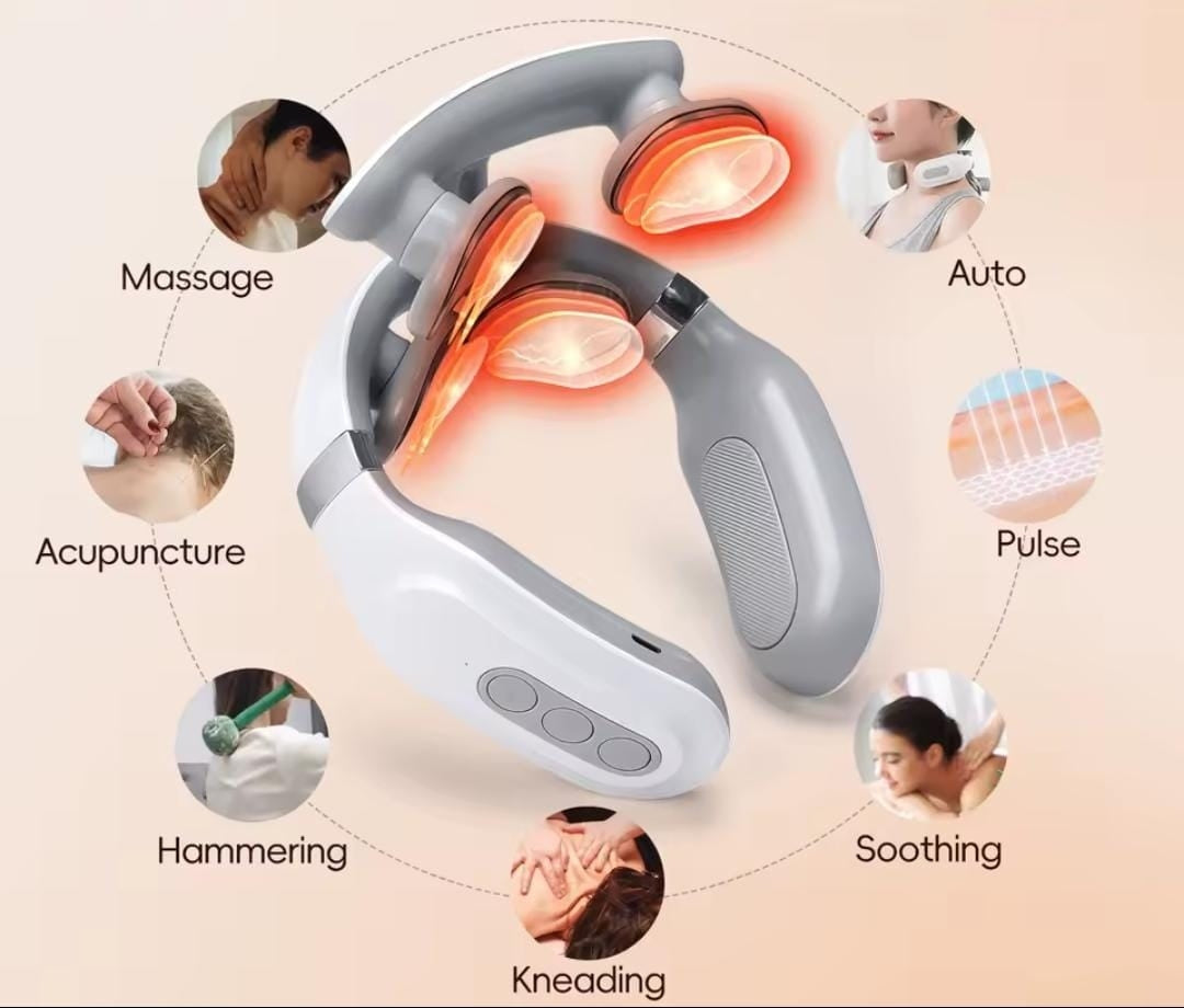 Características y beneficios del masajeador cervical 4D con tecnología de calor reconfortante