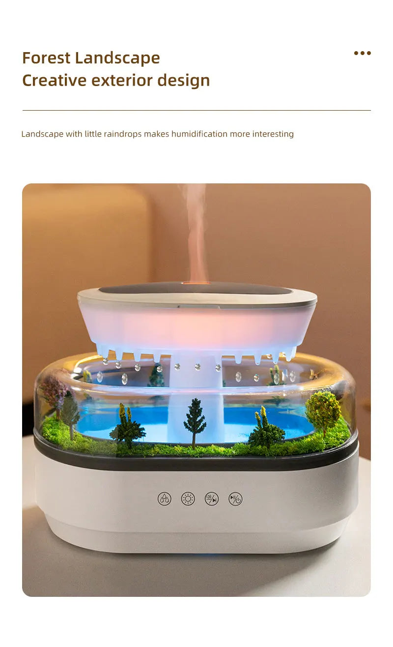 Raindrop Aroma Diffuser with Music & LED Light