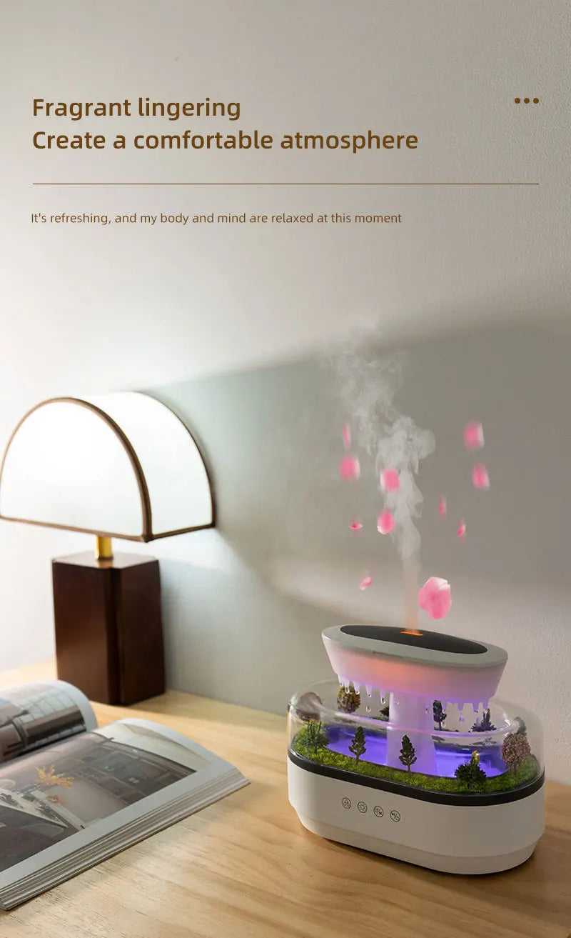 Raindrop Aroma Diffuser with Music & LED Light