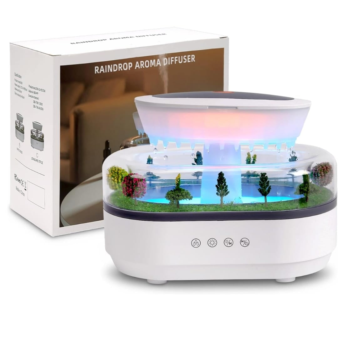 Humidificador Aromático RelaxLuz - Difusor LED con Sonidos de Lluvia