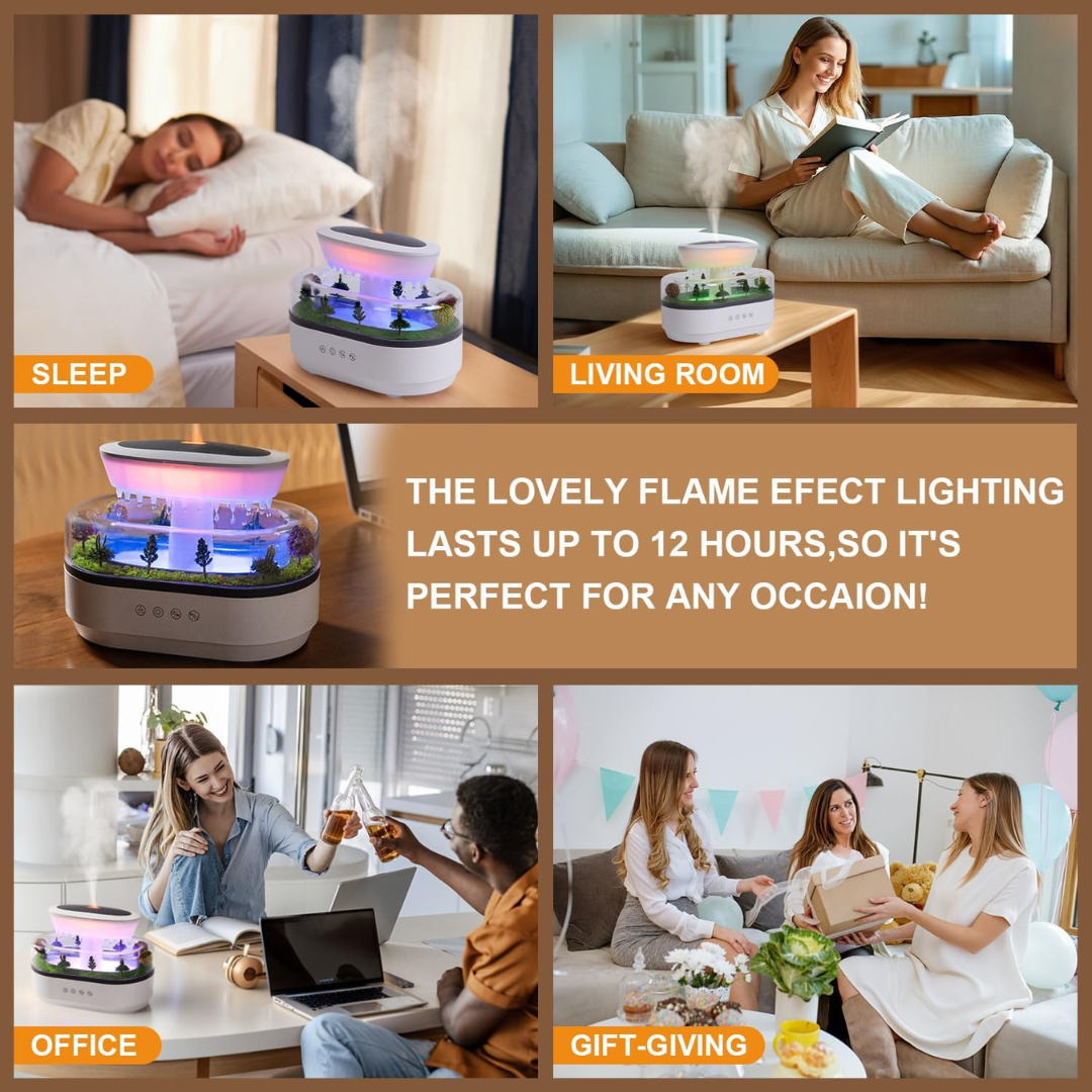 Humidificador Aromático RelaxLuz - Difusor LED con Sonidos de Lluvia
